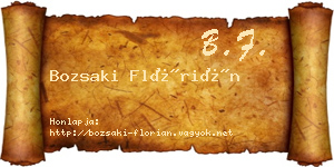Bozsaki Flórián névjegykártya